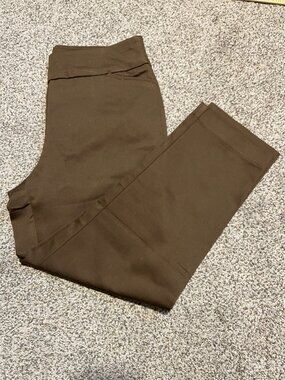 Croft Barrow Effortless Stretch Ponte Pant Short Espresso Brown